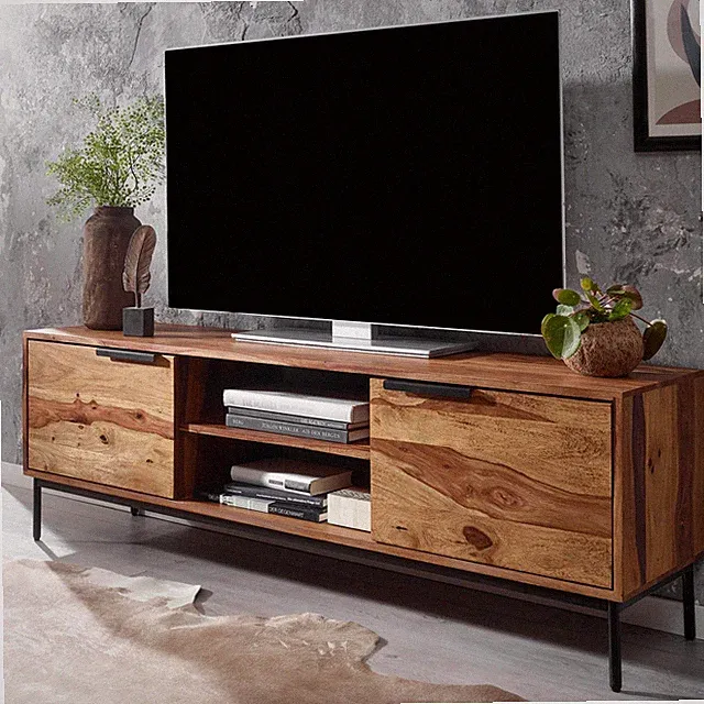 TV Schrank FineBuy Lowboard 147x51x38 cm Holz Fernsehkommode Fernsehschrank