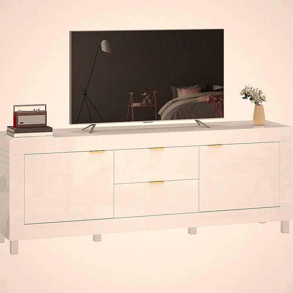 TV-Schrank Hochglanz TV Lowboard für Fernseher bis zu 75 Zoll 180 x 40 x 66 cm