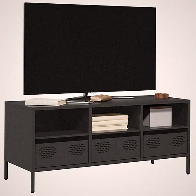 TV Schrank Lowboard Fernsehschrank Fernsehtisch Kaltgewalzter Stahl vidaXL