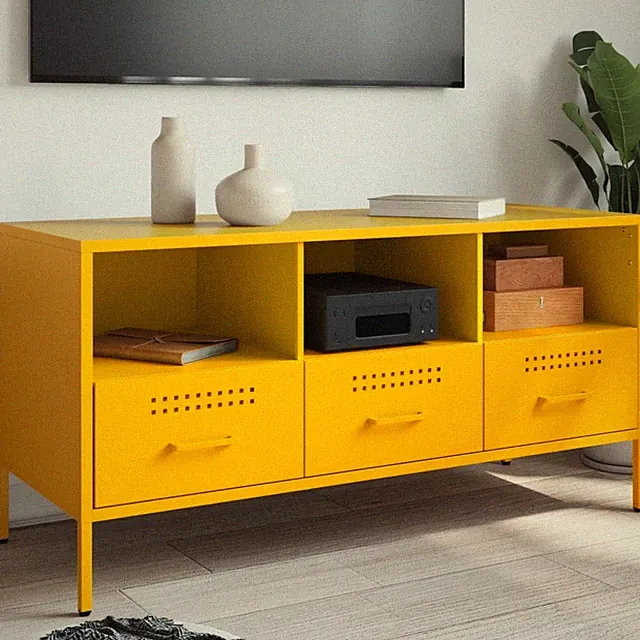 TV Schrank Lowboard Fernsehtisch Fernsehschrank Kaltgewalzter Stahl vidaXL