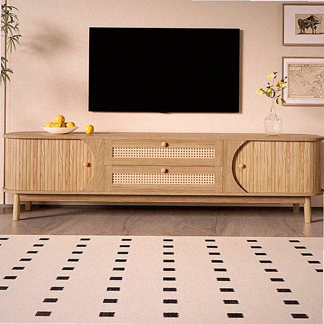TV Schrank Lowboard Ständer mit Türen und Schubladen Holzoptik Landhausstil 170c