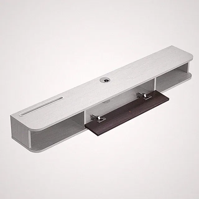 TV Schrank mit Kabelloch Hängender Fernsehschrank Wandmontage Weiß 140cm