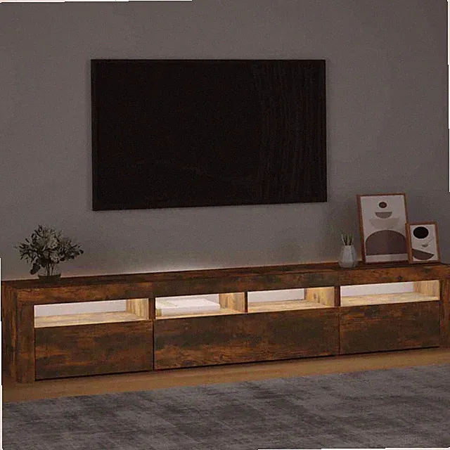 TV Schrank mit LED-Leuchten TV Lowboard Fernsehschrank TV Möbel Fernsehtisch
