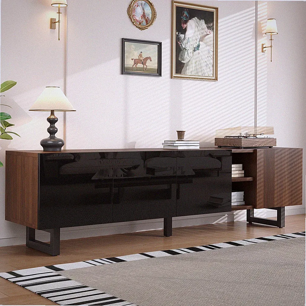 TV Schrank mit Türen TV Ständer Lowboard Fernsehschrank TV Möbel 180x38x50 cm