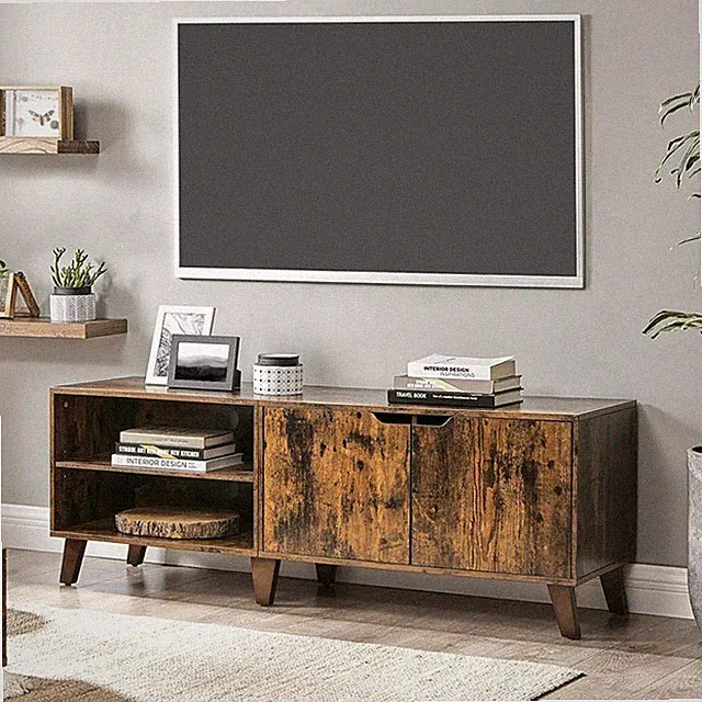 TV Schrank TV Lowboard Fernsehtisch mit 2 Türen TV-Regal Fernsehschrank 60 Zoll