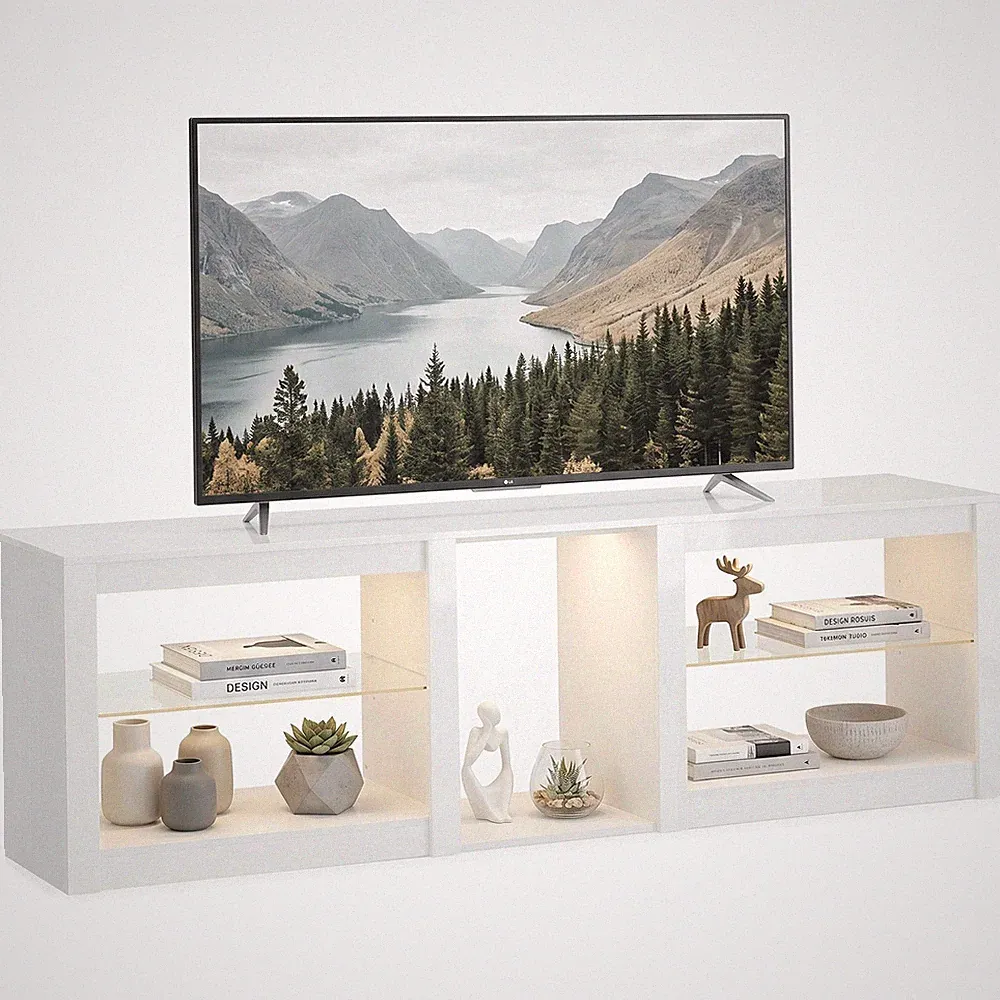 TV-Schrank TV Lowboard mit LED für Fernseher bis zu 75 Zoll Refurbished