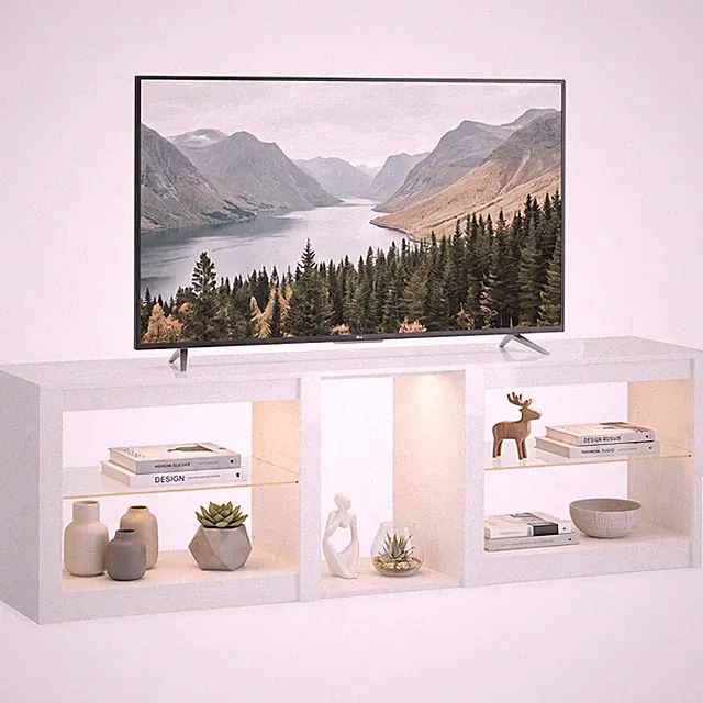 TV-Schrank TV Lowboard mit LED für Fernseher bis zu 75 Zoll Refurbished