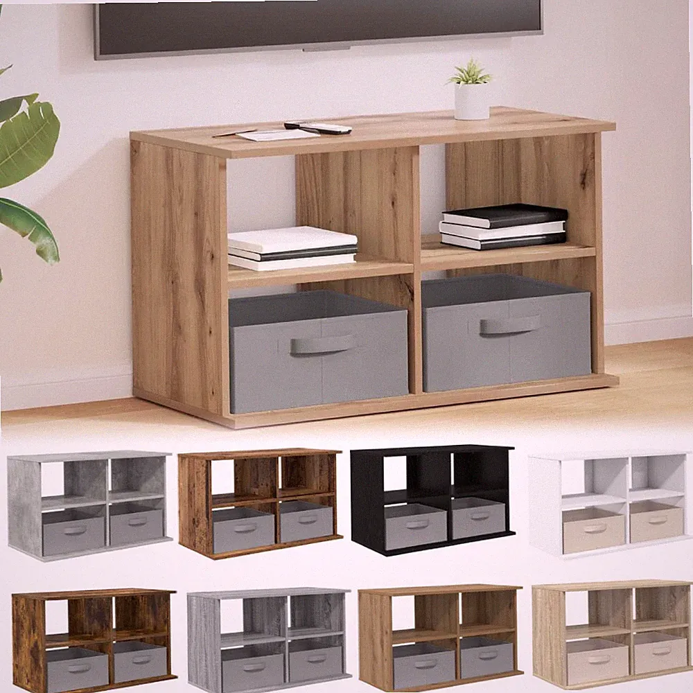 TV-Ständer mit 2 Schubladen 79 x 40 x 48cm Sideboard Wohnzimmer Möbel TV-Schrank