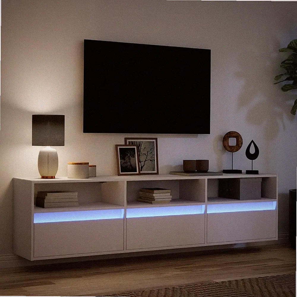 TV-Wandschrank TV-Möbel Schrankwände Fernsehschrank Tisch mit LED 180x31x45 cm