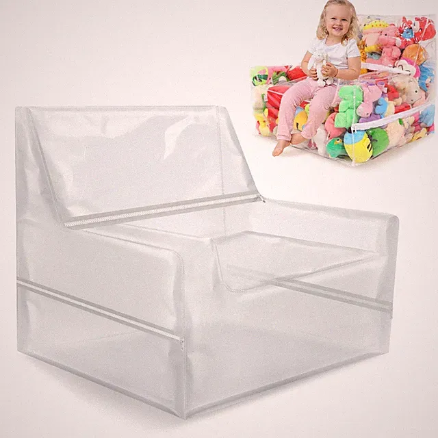 TYYIHUA 25 Zoll durchsichtige Sitzsack Stuhlabdeckung (ohne Füllung) für M, transparent