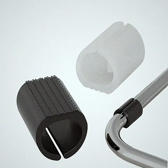 U-Form Schlitten Stuhl Beinschoner Filz Pads Schwarz ABS 8 Stück für