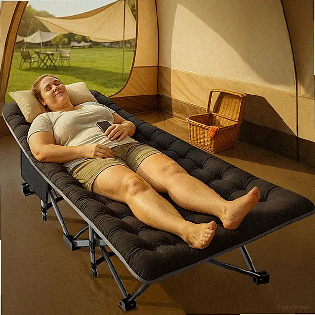 Übergroßes XXL-Klappbett mit Matratze, tragbares Reise- und Campingbett