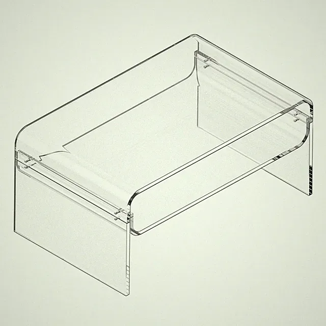 Uimoso Moderner Couchtisch aus Acryl mit Ablagefläche, transparent