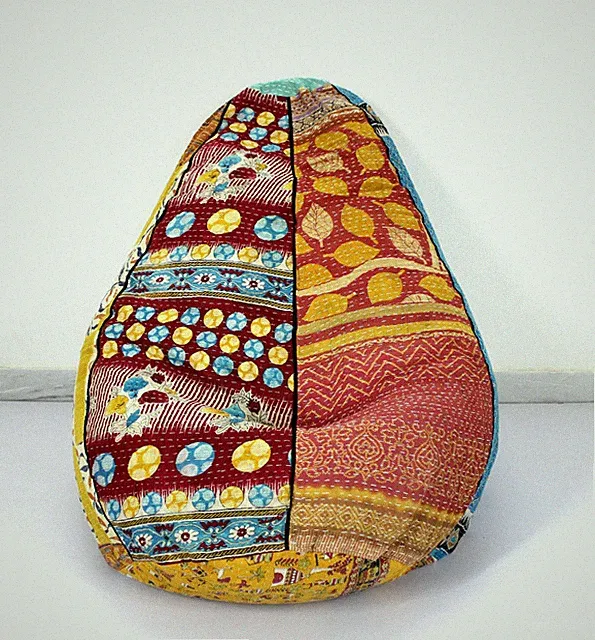 Unikat Baumwolle Blumen Kantha Bohemian bestickt Hippie Sitzsack