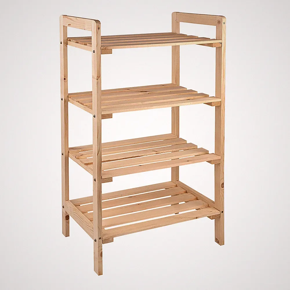 Universal Holzregal Holz Douglasie natur Regal 4 Böden Fächer 45x33x79,5 cm