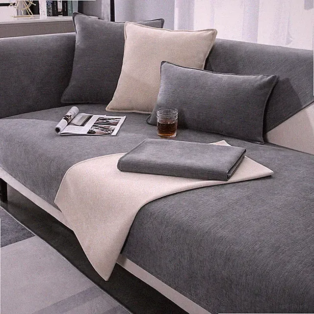 Universell Unifarben Sofabezüge Sofaschoner Sofaüberwurf Couchbezug Rutschfest