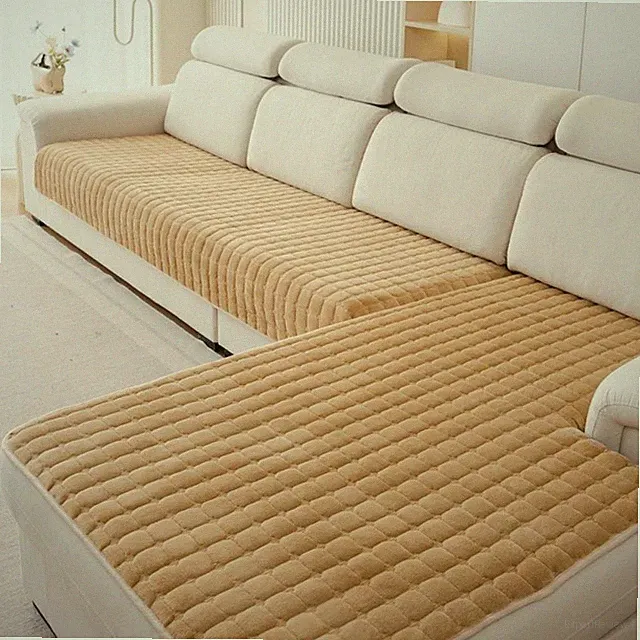 Universell Unifarben Sofaüberwurf Sofabezüge Sofaschoner Couchbezug Rutschfest