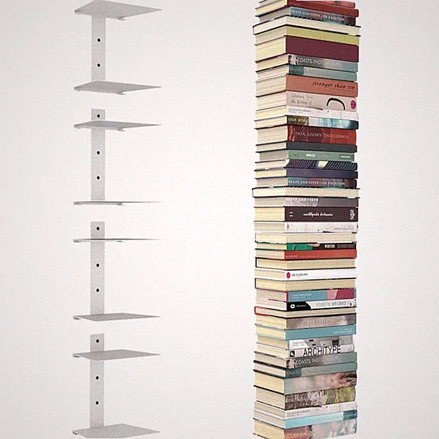 Unsichtbare Bücherregale, 8 Stöckiger Vertikaler Bücherturm, Schwebendes Büch...