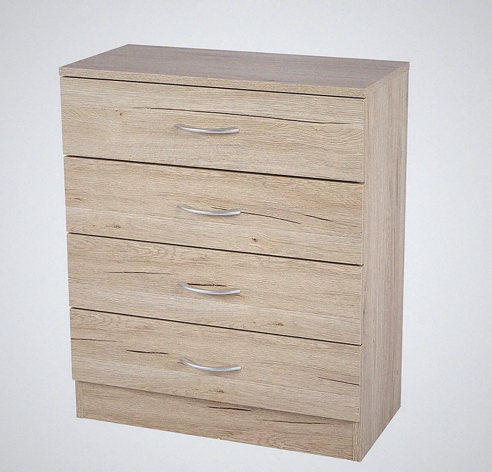 Urban Living Kommode Schrank 4 Schubladen PRATIK Anrichte Sideboard Holzdekor