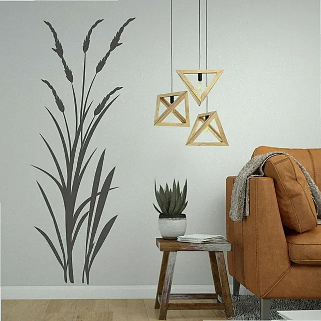 v21 Wandtattoo Schilf Wandtattoo Wohnzimmer pflanzen Wandtattoo pflanzen gräser