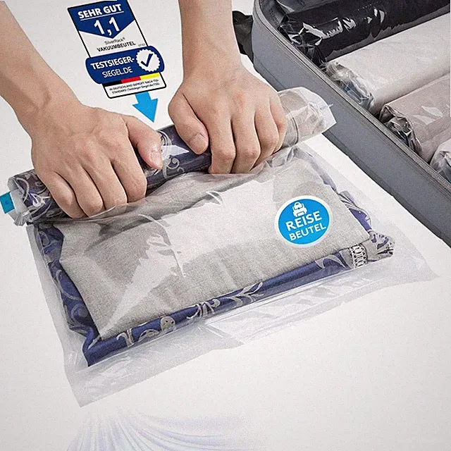 Vakuumbeutel für Kleidung Reise zum Rollen [8 Stück] Medium (35x50 cm) - kleine