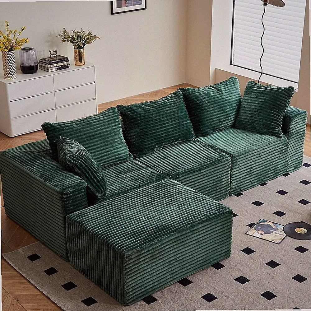 Vamcheer Modulares Ecksofa mit Schlaffunktion – L-Form Sofa als Wohnlandschaft