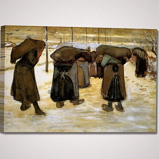 Van Gogh Frauen und Kohlesäcke Bild Druck Leinwand Gemälde Rahmen Wohnkultur