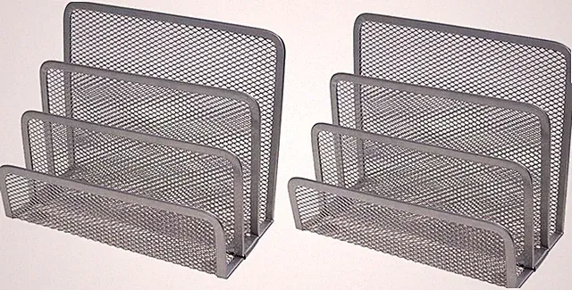 VANRA Briefablage Metall, 2 Stücke Briefständer mit 3 Fächern, Schreibtisch Or