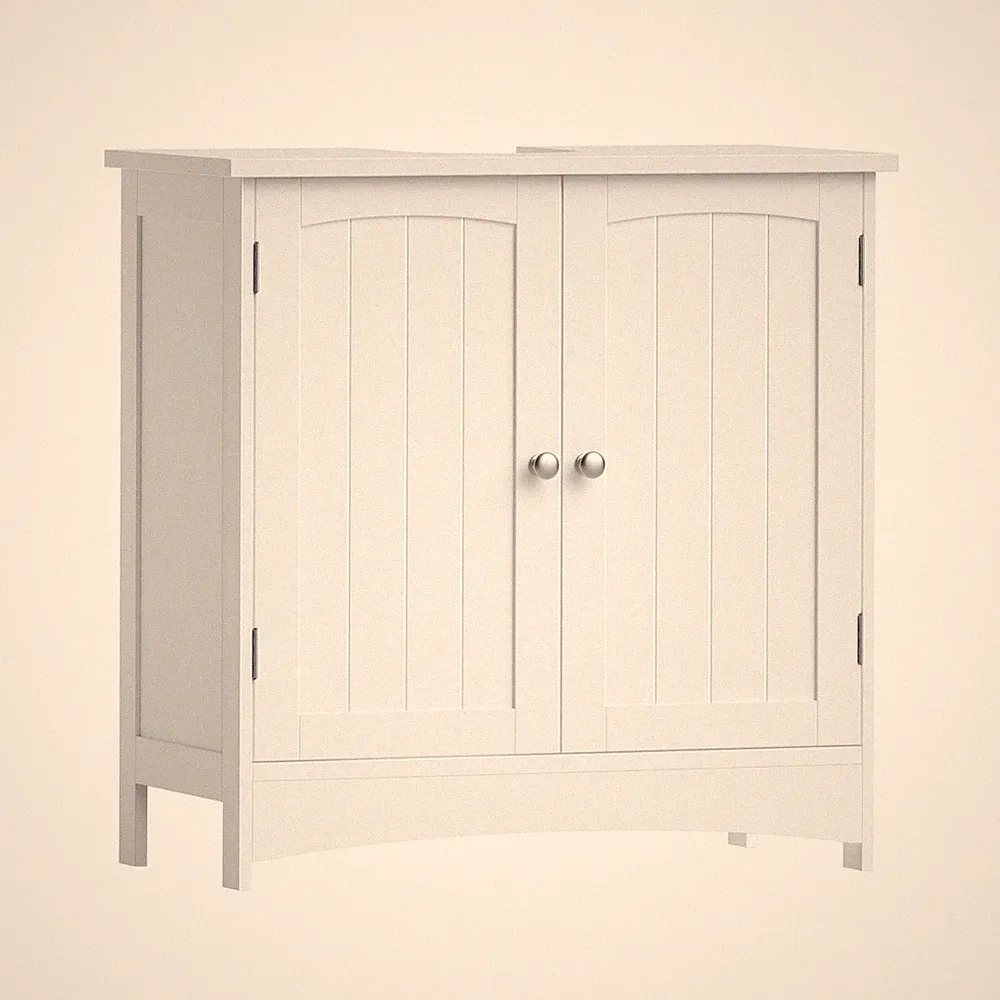 VASAGLE BBC01WT Badezimmerschrank, weiß, 60 x 60 x 30 cm, verstellbares Regal
