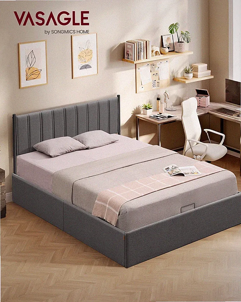 VASAGLE Bettgestell, Bettrahmen, Bett, klappbar Lattenrost