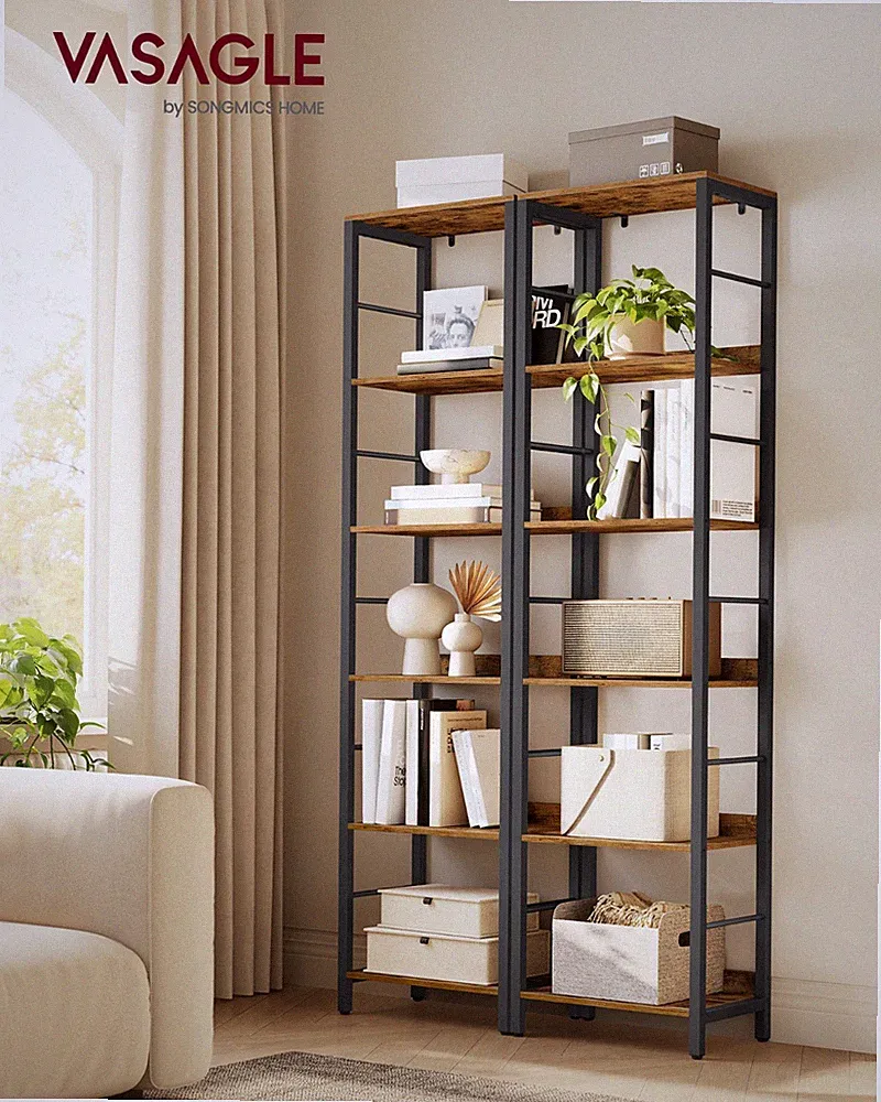 VASAGLE Bücherregal, Regal, Aufbewahrungsregal, mit Rückplatten, für Wohnzimmer