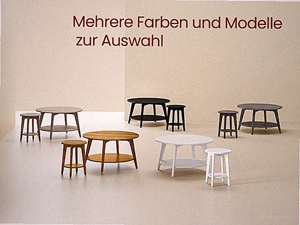 VASAGLE Couchtisch Wohnzimmertisch 2 Ebenen ∅80 x 45 cm einfach zu montieren
