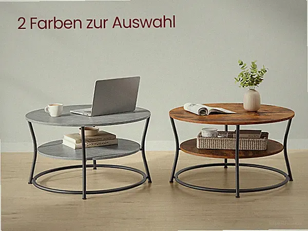 VASAGLE Couchtisch Wohnzimmertisch Sofatisch mit Ablage Industrie-Design