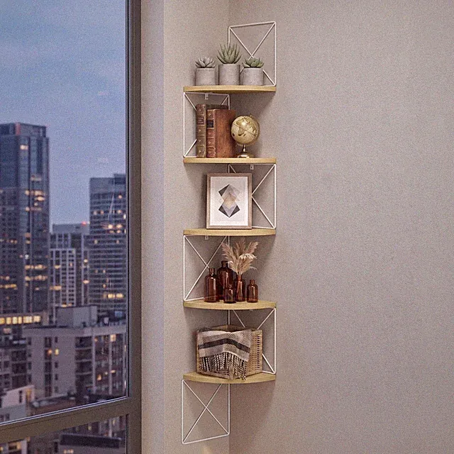 VASAGLE Eckregal mit Zickzack-Design, 5 Ablagen, Bücherregal, für Wohnzimmer
