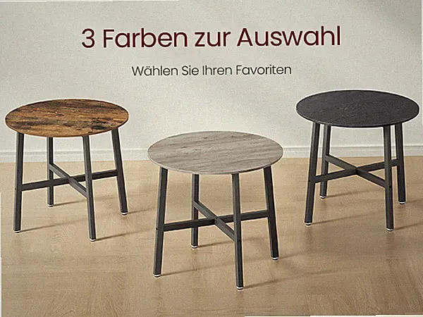 VASAGLE Esstisch klein runder Küchentisch für Wohnzimmer Büro