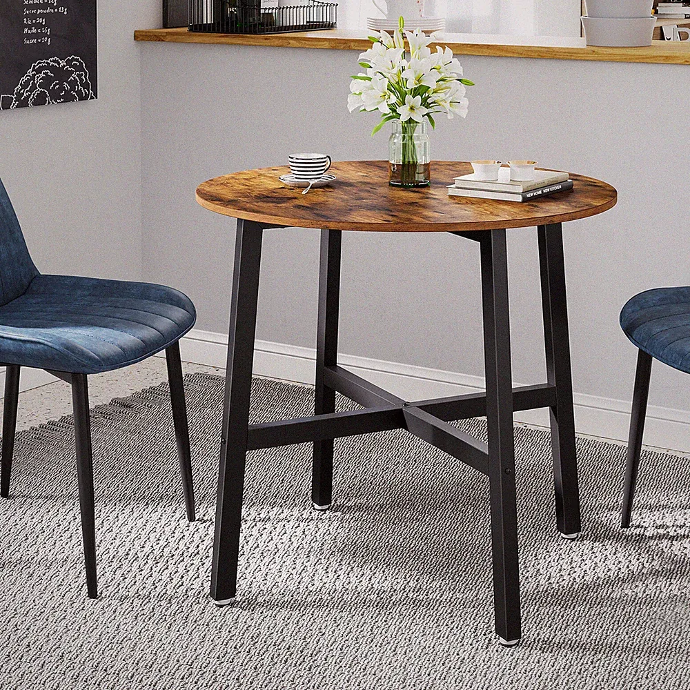 VASAGLE Esstisch Küchentisch Beistelltisch Couchtisch klein rund Retro KDT080B01