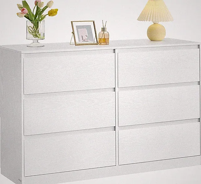 VASAGLE Kommode 6 Schubladen Wäschekommode 40x119