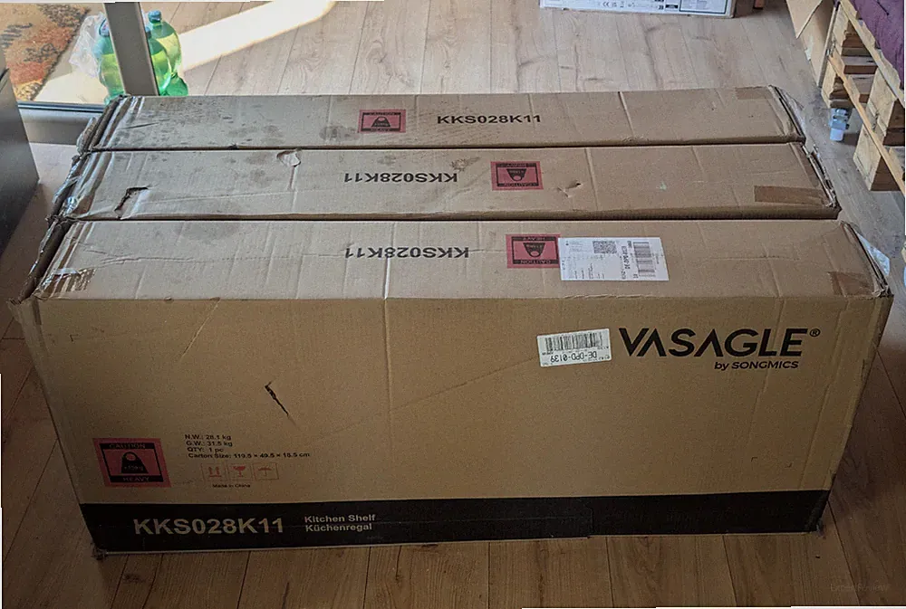 VASAGLE Küchenregal KKS028 Steckdosen Stoffschubladen NEU OVP vintagebraun