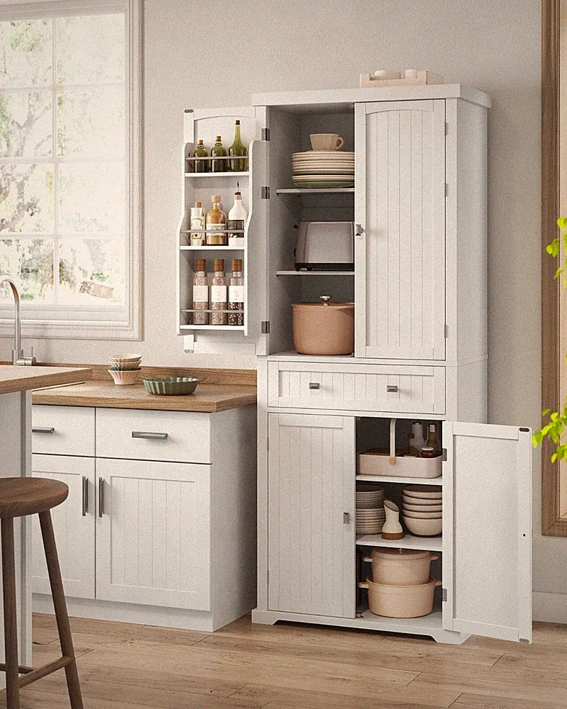 VASAGLE Küchenschrank 182,1 cm hoher Buffetschrank mit Schublade BBCDE561W21