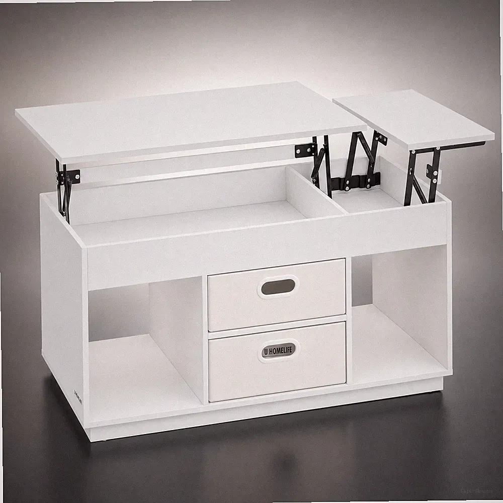 VASAGLE LCT210W01 Couchtisch höhenverstellbar 2 Schubladen Lift-Top NEU OVP
