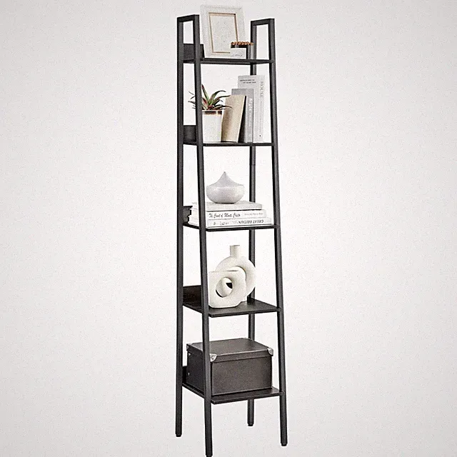 VASAGLE Leiterregal, 5-stufiges schmales Regal, Bücherregal für Home Office, Wohnen...