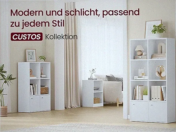 VASAGLE Regal mit Türen, Aufbewahrungsregal für Wohnzimmer, Homeoffice