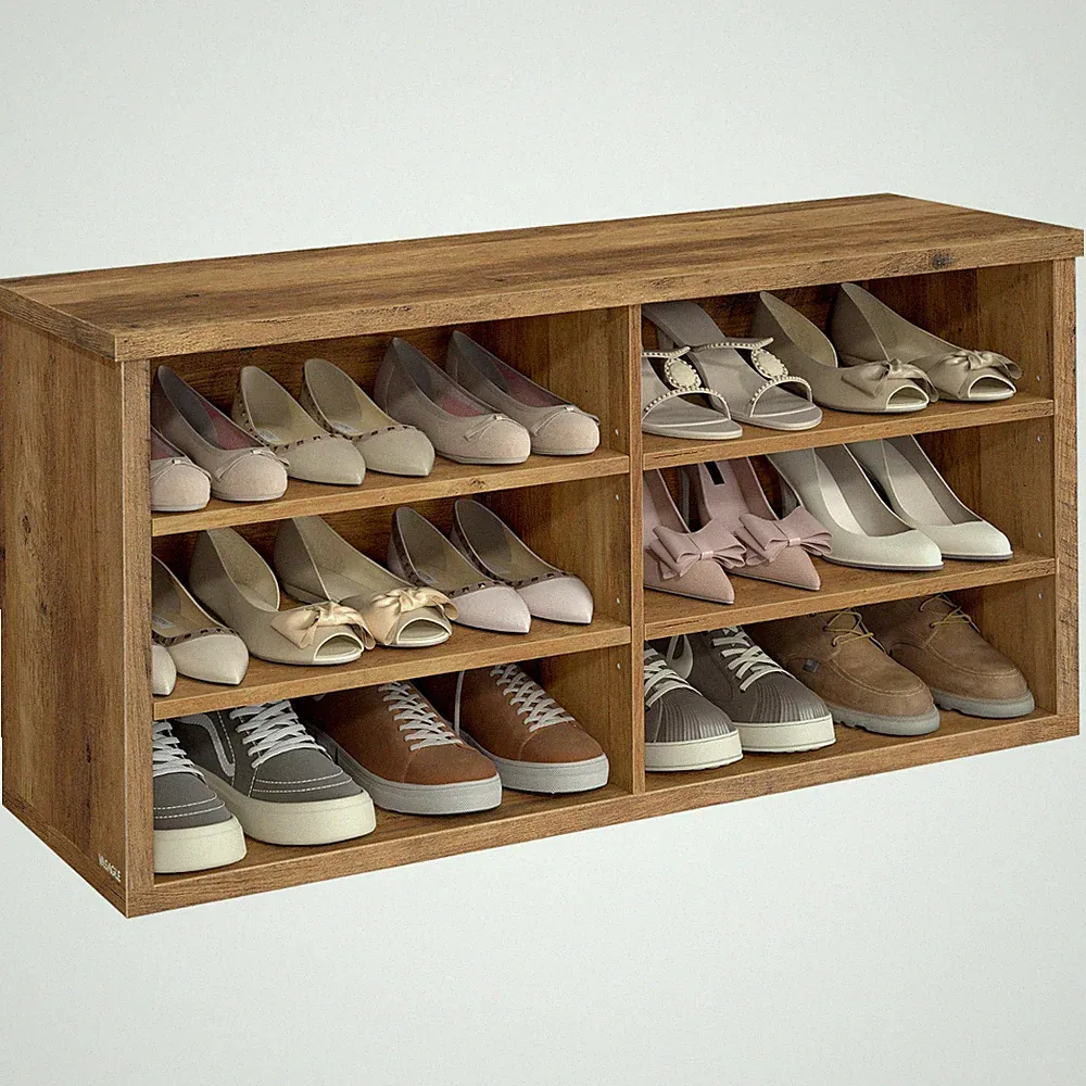 VASAGLE Schuhbank, Sitzbank mit Stauraum, Schuhregal 6 Fächer