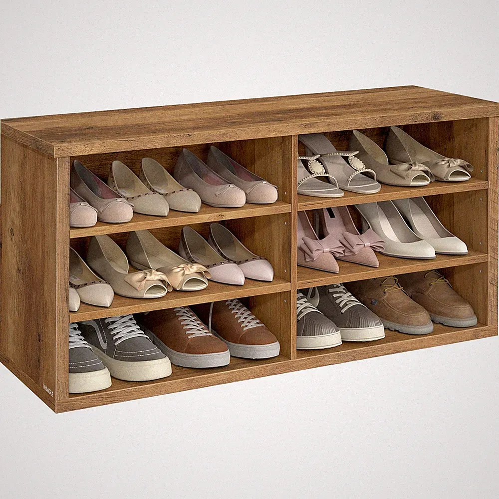 VASAGLE Schuhbank, Sitzbank mit Stauraum, Schuhregal 6 Fächer, verstellbare Abla