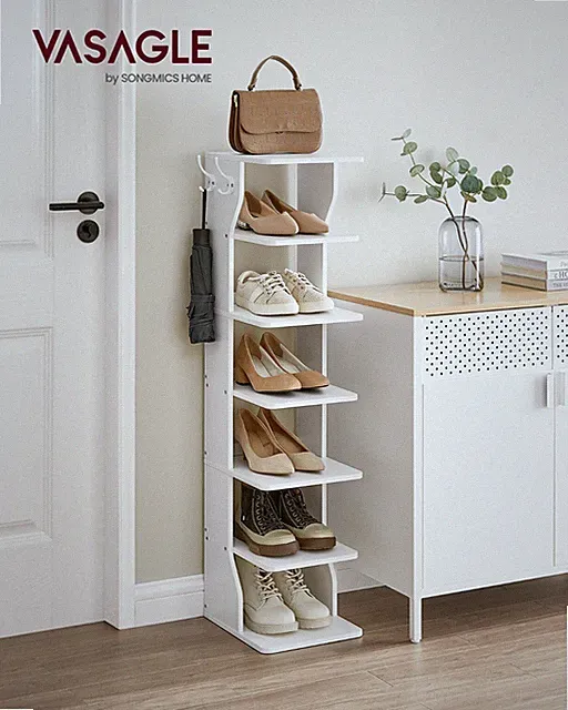 VASAGLE Schuhregal Standregal mit 6Ebenen Ecke Schuhablage LBSDE200T14V1
