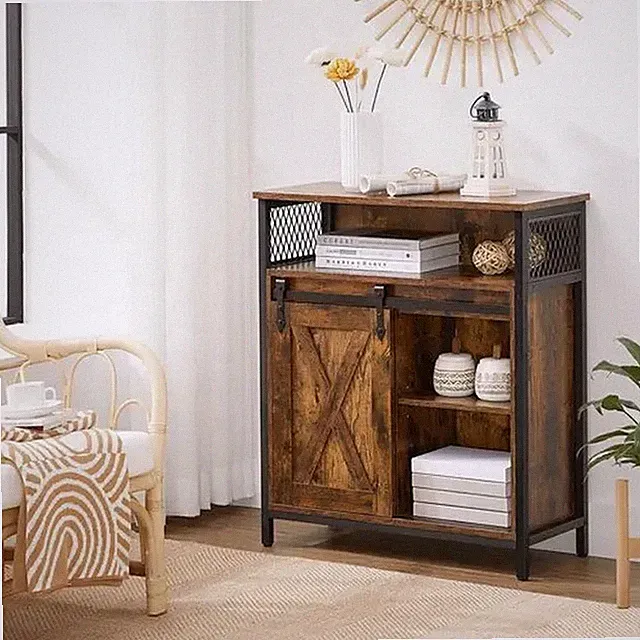 VASAGLE Sideboard Aufbewahrungsschrank, 70 X 30 X 80 Cm, Mit Schiebetür