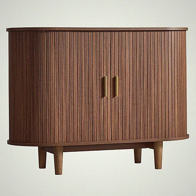 VASAGLE Sideboard mit Schiebetüren, Mid-Century Modern Aufbewahrungsschrank