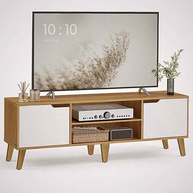 VASAGLE TV-Schrank, für Fernseher bis zu 65 Zoll, 147 cm lang