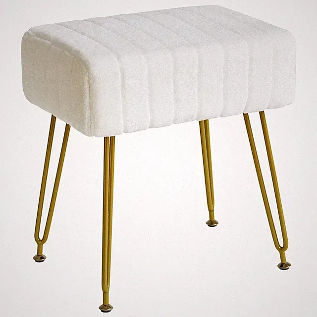 Velvet Rechteckiger Fußstützenstuhl Ottoman, Makeup Eitelkeits Hocker Beistel...