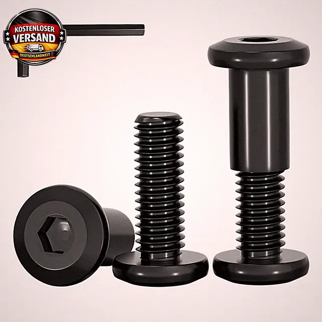 Verbindungsschrauben M5x20mm Edelstahl A2 V2A Möbel Montageset schwarz 10 Stück